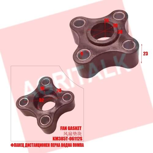 Connecting block for thermostat cover for Laidong KM385BT engine , part number: KM385T-06208