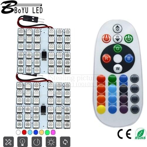LED Bulb RGB Car Roof Light 5050 36SMD Full Ribbon Controller Car Panel Light Burst Flashing Light Atmosphere Light