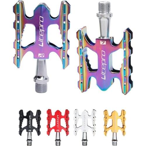 LITEPRO K3 Bike Pedal Ultralight Folding Mountain Road Bicycle Pedal Aluminum Alloy CNC DU Bearing BMX Pedals MTB Parts 228g