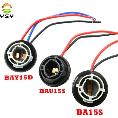 YSY Free Shipping 50 Pcs 1156 BA15S 1157 BAY15D BAU15S car auto Led Light Bulb Extension Socket Connector Pre-wiring Plug
