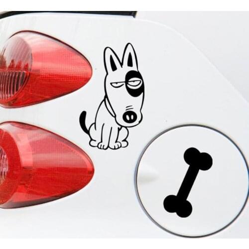 Funny Car Stickers Dog and Bone Car Fuel Cap Decal for Chevrolet Cruze Lada Nissan Peugeut Smart Fortwo Golf 7 Mazda 6 Polo Kia