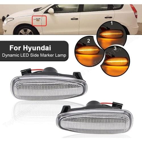 1Pair For Hyundai I30 Azera Elantra Avante For Kia Ceed Estate Rio III Dynamic Turn Signal Light LED Side Marker Repeater Lamp