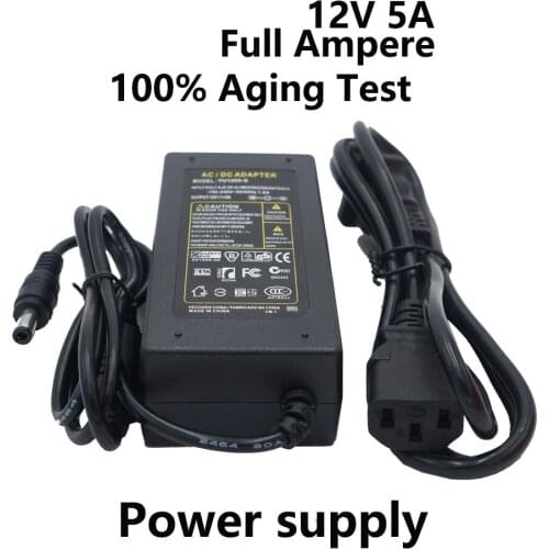 12V 5A 5000ma switching power supply for Led Strip 3528 5050 Voltage Input 110-240V Transfomer with EU US Plug Power adapter 60W