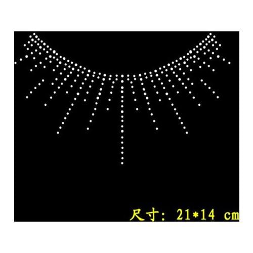 2pc/lot little neckline hot fix rhinestone transfer motifs fixing rhinestones applique iron on crystal transfers design