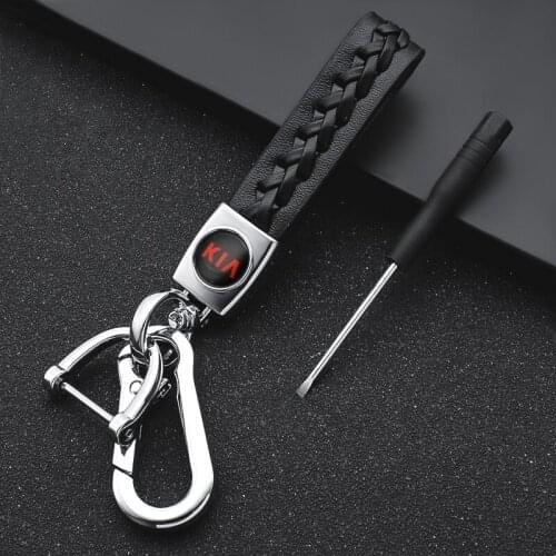 3D Metal+Leather Car Keychain Key Chain Auto Interior for Kia Ceed Rio Sportage R K3 4 5 Ceed Sorento Cerato Optima car styling