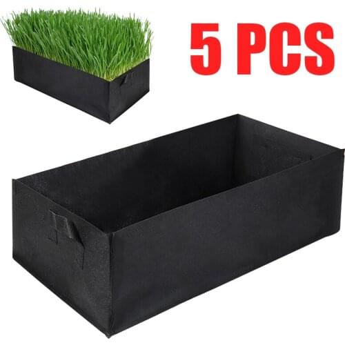 5Pcs Fabric Reusable Large Garden Pots For Plant Pot Vegetable Tomato Potato Carrot Planter Plant Bags