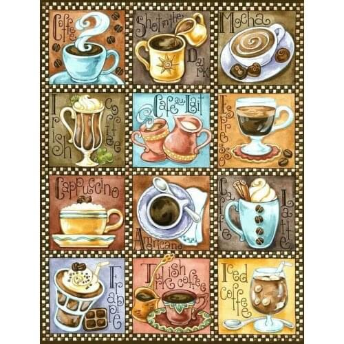 5D Diamond Painting Full Square/round Coffee 5d Diamond Mosaic Sale daimond painting round rhinestones diamond embroidery icons