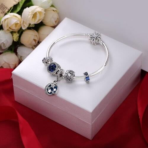 Ajax Bracelet 925 Sterling Silver Black And Blue Crystal Bracelets For Women Fashion Style