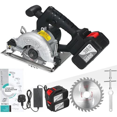 21V Cordless Circular Saw 6500RPM 45 Degree Adjustable Bevel Cutting with 110mm 30T Blades Circular Saw Woodworking Tools