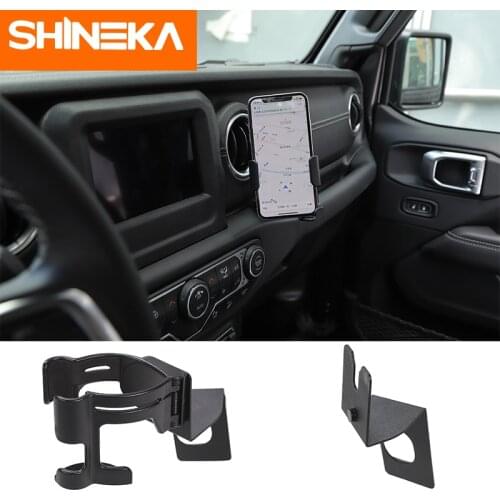 SHINEKA Interior Mouldings Holder for Jeep Wrangler JL 2018+Stand Bracket Multi-function Cup Bottle Car Mobile Phone Holder