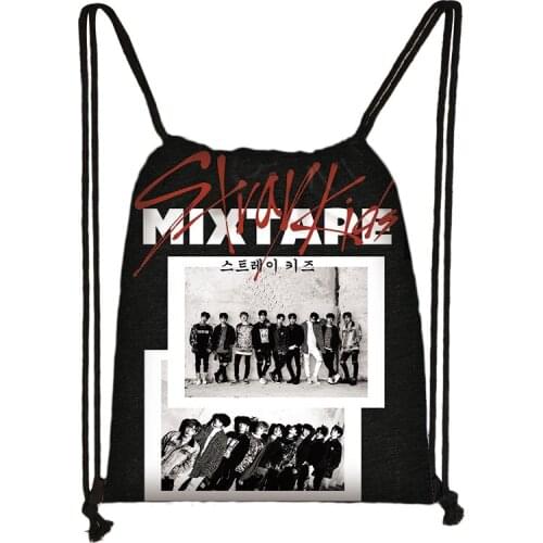 KPOP Stray Kids CHANGBIN FELIX Korean Teenager Drawstring Bag Boys Girls Storage Bags Teenager Casual Backpack Kids Bookbag Gift