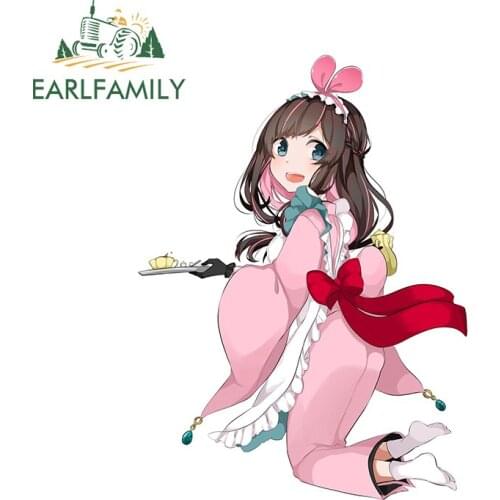 EARLFAMILY 13cm x 9.6cm for Kizuna AI Channel Anime Car Sticker Refrigerator Vinyl Decal Waterproof Scratch-Proof Car Styling