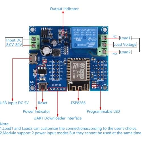 ESP8266 ESP-12F WiFi Relay Module DC 5V-80V Things Smart Home Remote Control Switch Wireless WIFI Module Delay Relay Switch