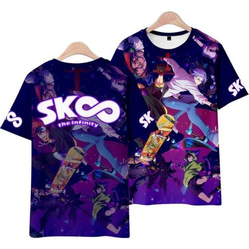 Anime SK8 the Infinity SK EIGHT Casual T-Shirt Men Women Summer Fashion Unisex Harajuku Loose Short Sleeve Wild Tops Cosplay