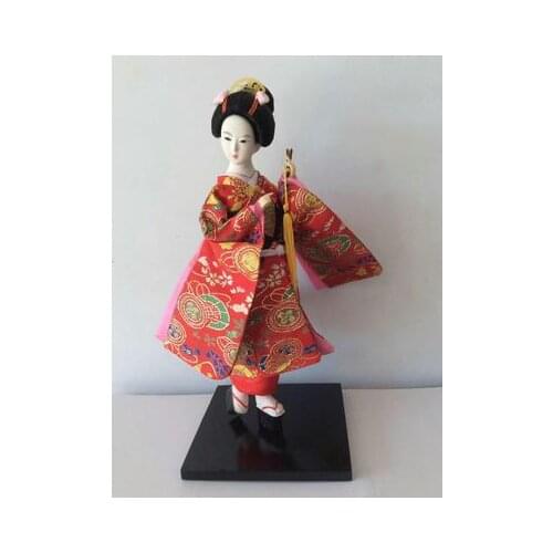 Humanoid doll geisha silk and kimono doll Japanese craft wedding decoration household statue home decoration