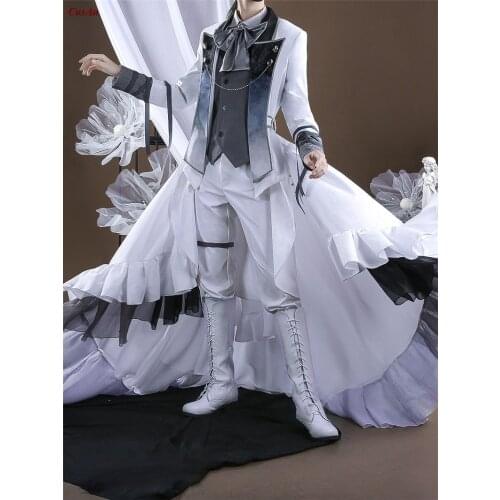 Hot Anime Pandora Hearts Oz Vessalius Cosplay Costume White Handsome Uniform Suits Male Activity Party Role Play Clothing S-XL