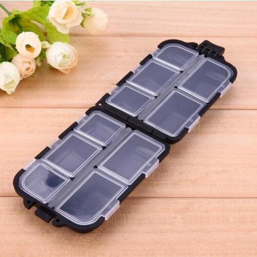 10 Compartments Fishing Tackle Box Lure Hook Rig Bait Plastic Storage Case Small Accessory Box Square Fishhook Box Fishing Tool
