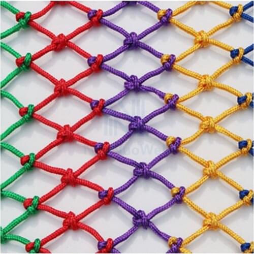 Red Green Yellow Colorful Nylon Mesh Rope Kindergarten Anti-falling Net Stairway Balcony Guardrail Child Safety Net Grid 5CM