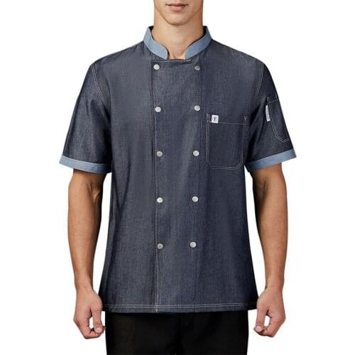 Summer Chef Jacket for Men Chef Uniform Hotel Restaurant Kitchen Cooking Shirt Thin Waiter Work Jacket Breathable Cook Clothes