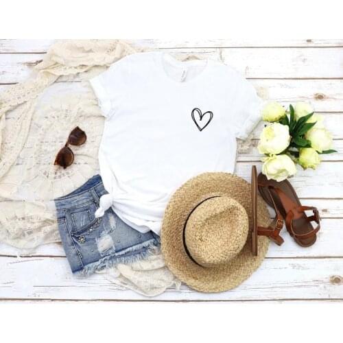 Love Heart Valentines Day shirt Fashion Aesthetic Graphic Cotton Women Tshirts Korean O Neck Casual Short Sleeve Tees Harajuku