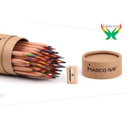 Marco 24/36/48/72 color Environmental friendly lacquerless log Water soluble color hand painted color pencil cylindrical set
