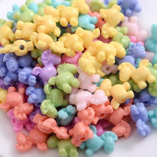 New 30pcs/pack 8colors Acrylic Beads With Hole Cute Cartoon Horse Shape Loose Spacer Beads For Jewelry Making Diy Handmade