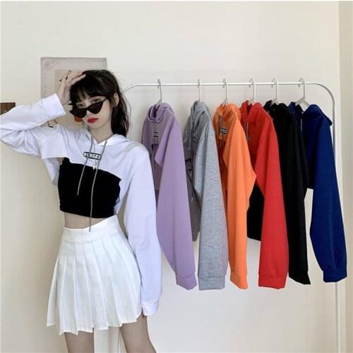 Summer New Ultra-short Vest Long-sleeved Two-piece Female Korean Loose Hip-hop High-waisted Jazz Suit Jacket Punk Harajuku Size