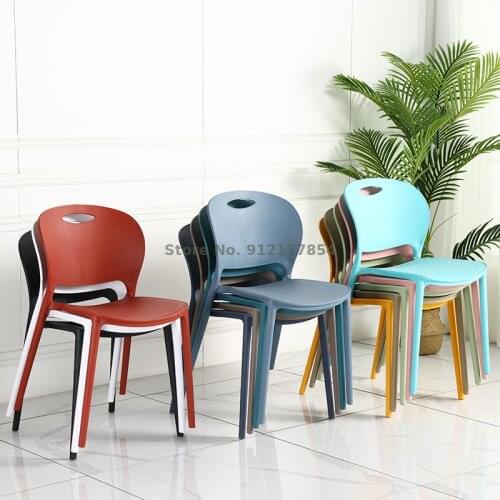 Nordic style dining table and chair adult household backrest plastic stool thickened commercial simple casual makeup chair