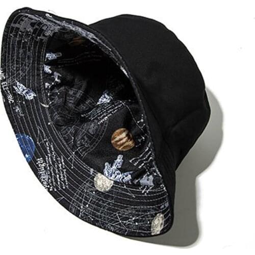 2021 Summer Space univer seBucket Hat Women Cotton Beach Sun Hats Reversible Bob chapeau Femme Floral Panama Hat Fisherman Hat