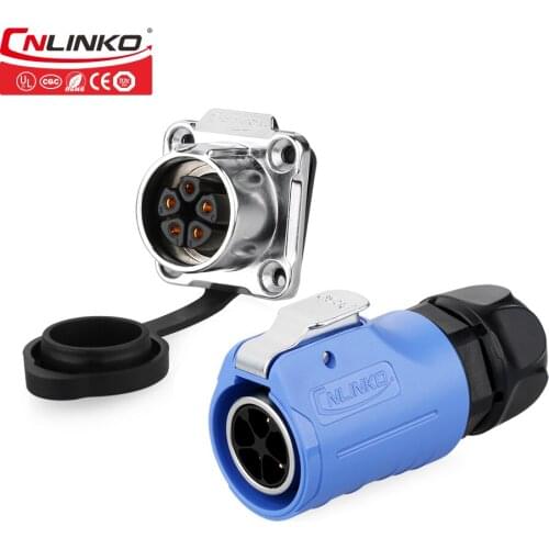 Cnlinko M20 Patition Type IP67 Plug Panel Mount Socket DC AC M20 Electrical Soldering Cable 5 Pin Waterproof Connector Auto Car
