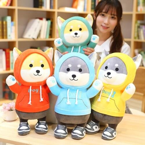 28/40/50/70CM Plush Toy Lovely Cartoon Animal Cool Hat Dog Pillow Soft Stuffed Cushion For Kids Girls Birthday Christmas Gift