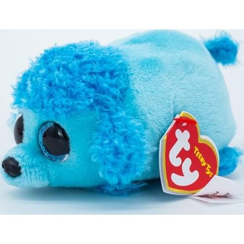 Ty Big eyes plush doll mobile phone wipe Blue poodle Mini Dog plush toys collection boy girl birthday Christmas Gift 10cm
