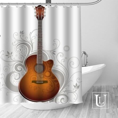Custom Guitar Shower Curtain Modern Fabric Bath Curtains Home Decor Curtains More Size Custom Your image