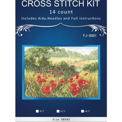 Top Quality Lovely Counted Cross Stitch Kit Dimensions poppies field 02 Similar dmc threads