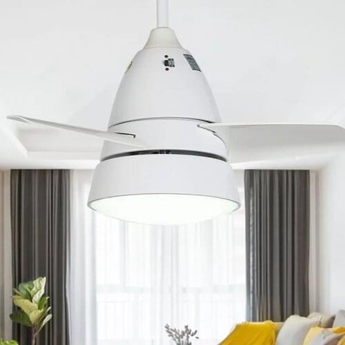 Modern minimalist ceiling fan light LED remote control smart mute dimming AC110V 220V for factory office living room