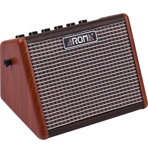 AROMA AG-15A 15W Portable Acoustic Guitar Amplifier Amp BT Speaker Built-in Rechargeable Battery with Microphone Interface