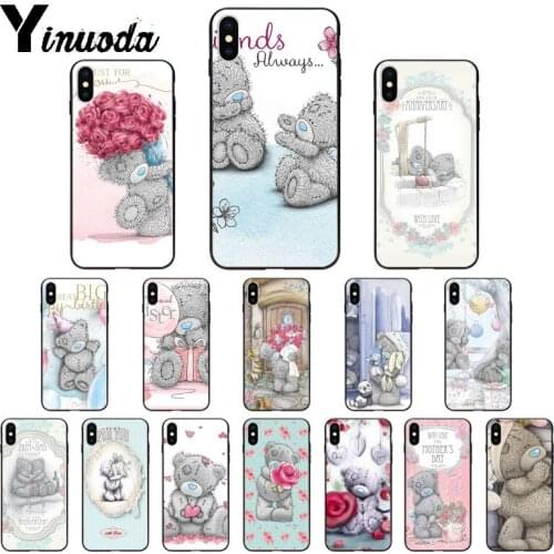 Yinuoda me to you bear Tatty Teddy TPU Soft black Phone Case Cover for Apple iPhone 8 7 6 6S Plus X XS MAX 5 5S SE XR Cellphones