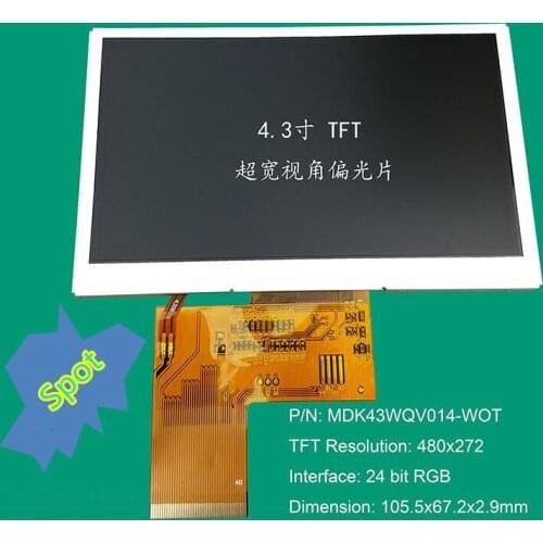 4.3 inch TFT LCD screen RGB interface (480x272 without touch)