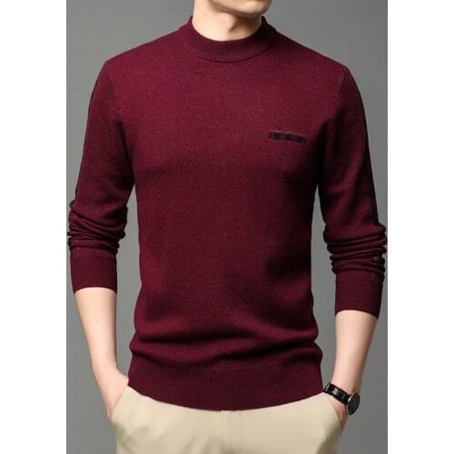100% Cashmere Half Turtleneck Men Sweater 2020 Autumn Winter Knitwear Thicken Warm Mens Clothes Pure Wool Pullover Jumper
