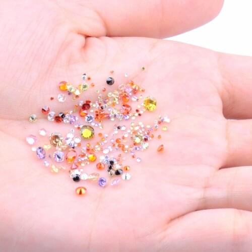 100pcs AAAAA+ 1-4mm And Mixed Sizes CZ Stone Round Cut Beads Mixed Colors Cubic Zirconia Synthetic Gems For Jewelry