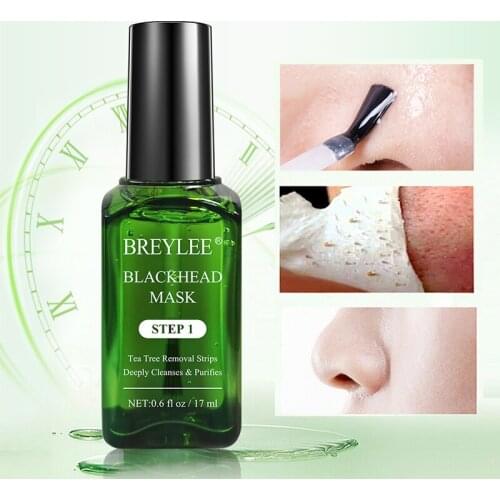 17ML Tea Tree Blackhead Remover Serum Shrink Pores Essence Black Peeling Mask Oil-Control Face Sheet Mask Whitening Skin Care