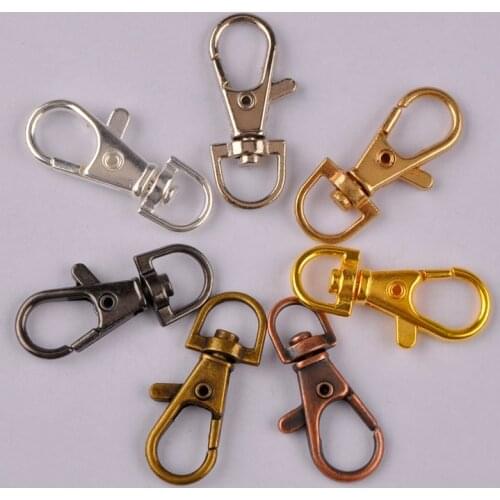 200piece Swivel Lobster Clasp Hooks Keychains Split Key Ring Connector For Bag Belt Dog Chains DIY Jewelry Making Findings