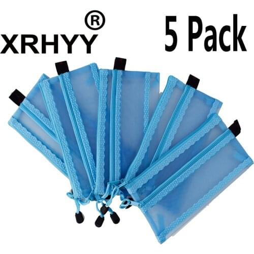 5 Pack A6 Size Zipper Mesh File Bags Multipurpose Double Layer Storage Pouch Bag Pencil Pen Pouches Holder Stationary Organizer