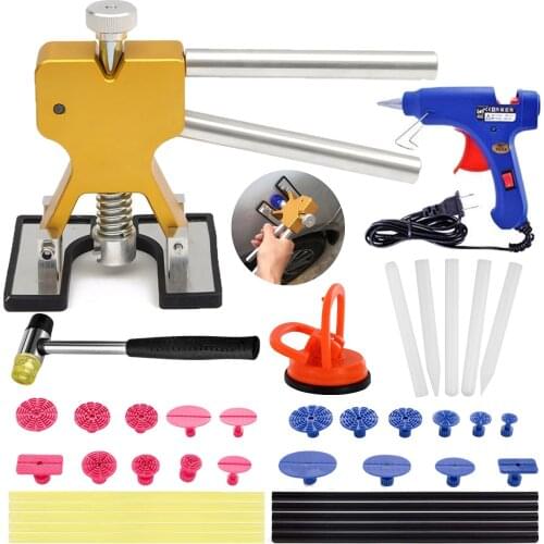 Car Body Paintless Dent Repair Tools Glue Gun Puller Lifter Hail Damage Removal Tool Sucker Suction Cup + 20 Tabs