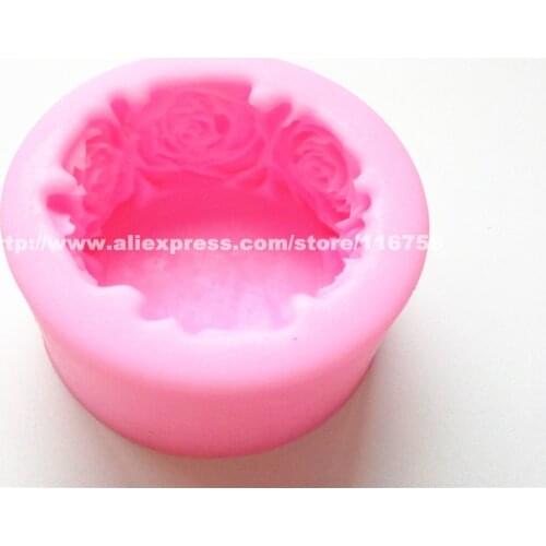 Free Shipping Cylinder Flower Shaped Silicone Mold Cake Decoration Fondant Cake 3D Food Grade Silicone Mould 069
