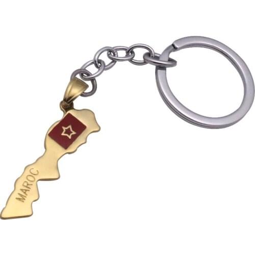Zkd Maroc map Maroc national flag key chain & key ring country map jewelry