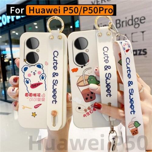 Huawei P50 Phone Case with Lanyard Protective Cover Huawei P50 Cute Phone Case