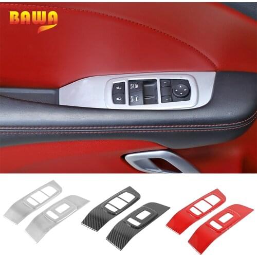 BAWA Interior Mouldings Accessories for Dodge Challenger Window Lift Panel Decorative Cover Stickers for Dodge Challenger 2015