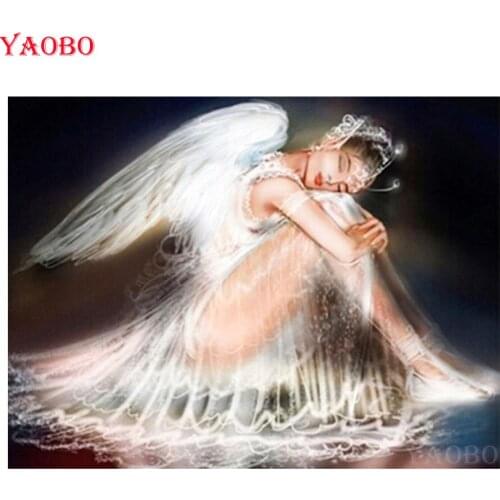 DIY 5D Diamond Painting Angel girl Diamond Embroidery Cross Stitch full Square round drill Diamond Mosaic Painting Rhinestone