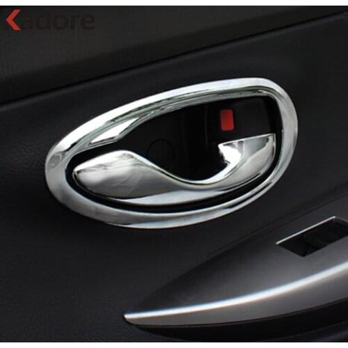For Toyota Yaris XP150 2014 2015 2016 Hatchback Chrome Interior Door Handle Bowl Cover Trim Protection Sticker Accessories